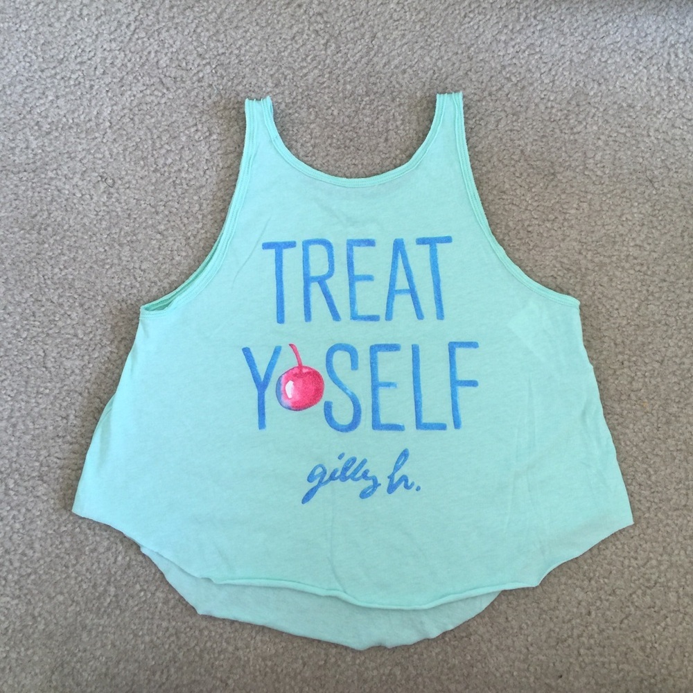 Gilly Hicks graphic crop top muscle tank xs